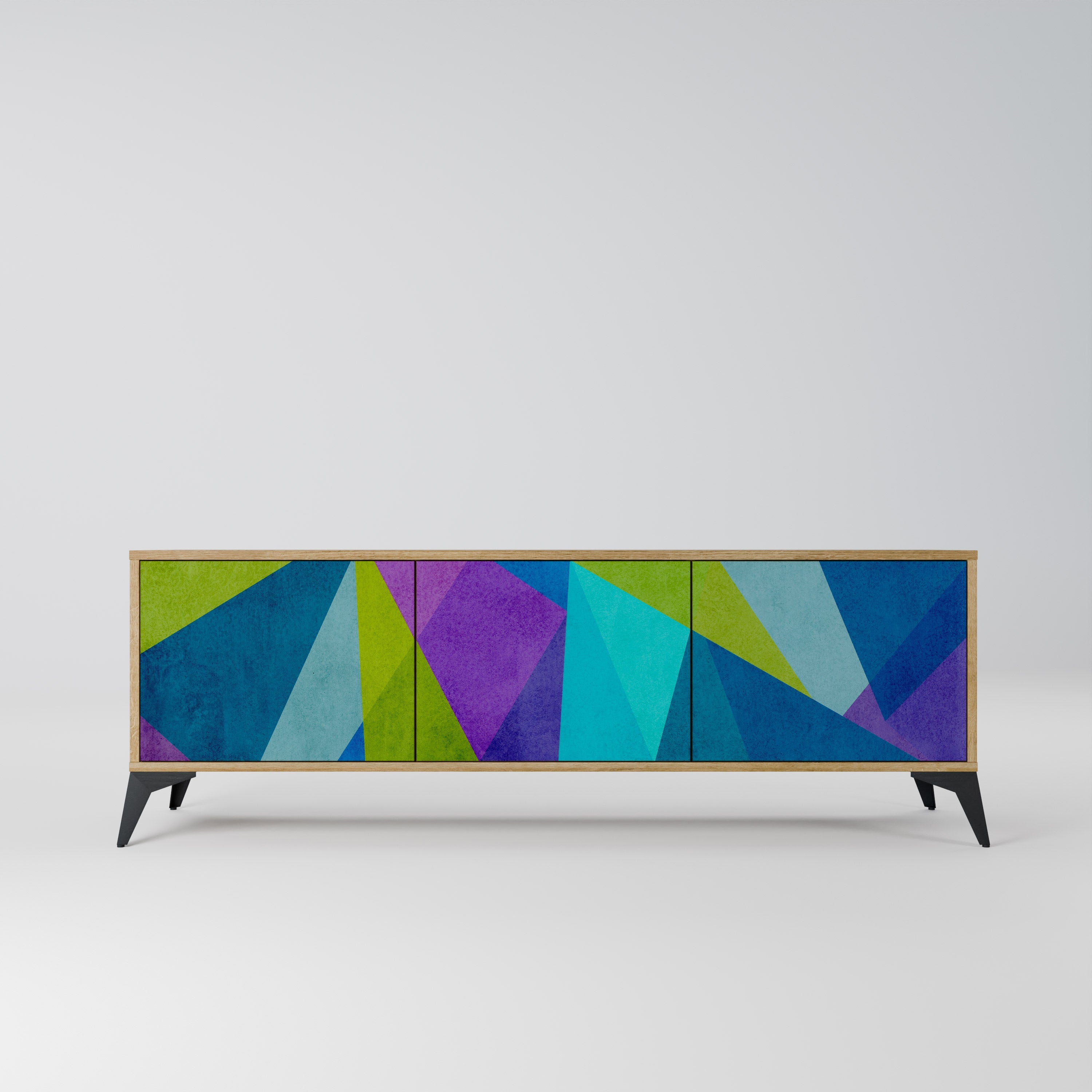 COLD SHOWCASE Móvel de TV com 3 Portas em Efeito Carvalho