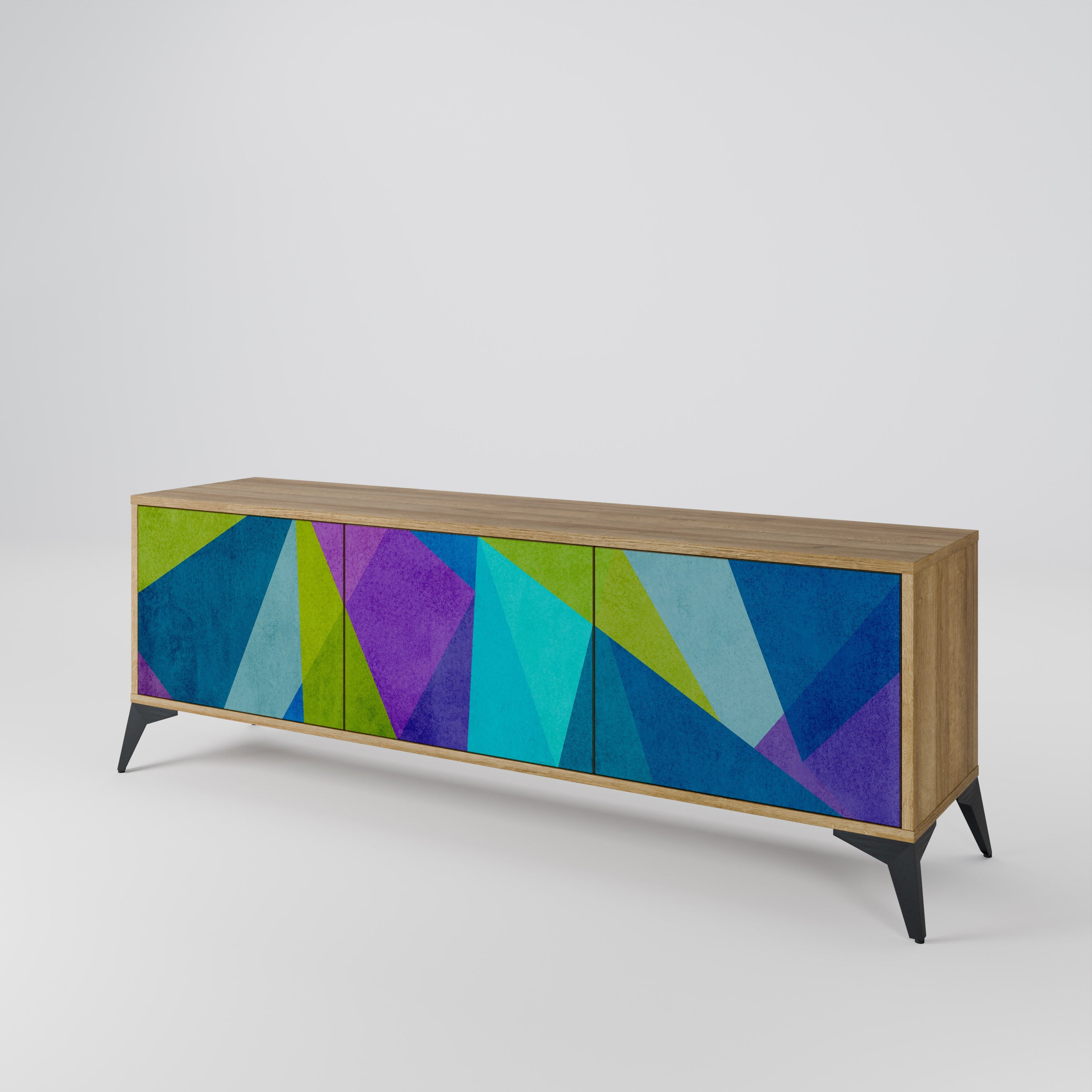 COLD SHOWCASE Móvel de TV com 3 Portas em Efeito Carvalho