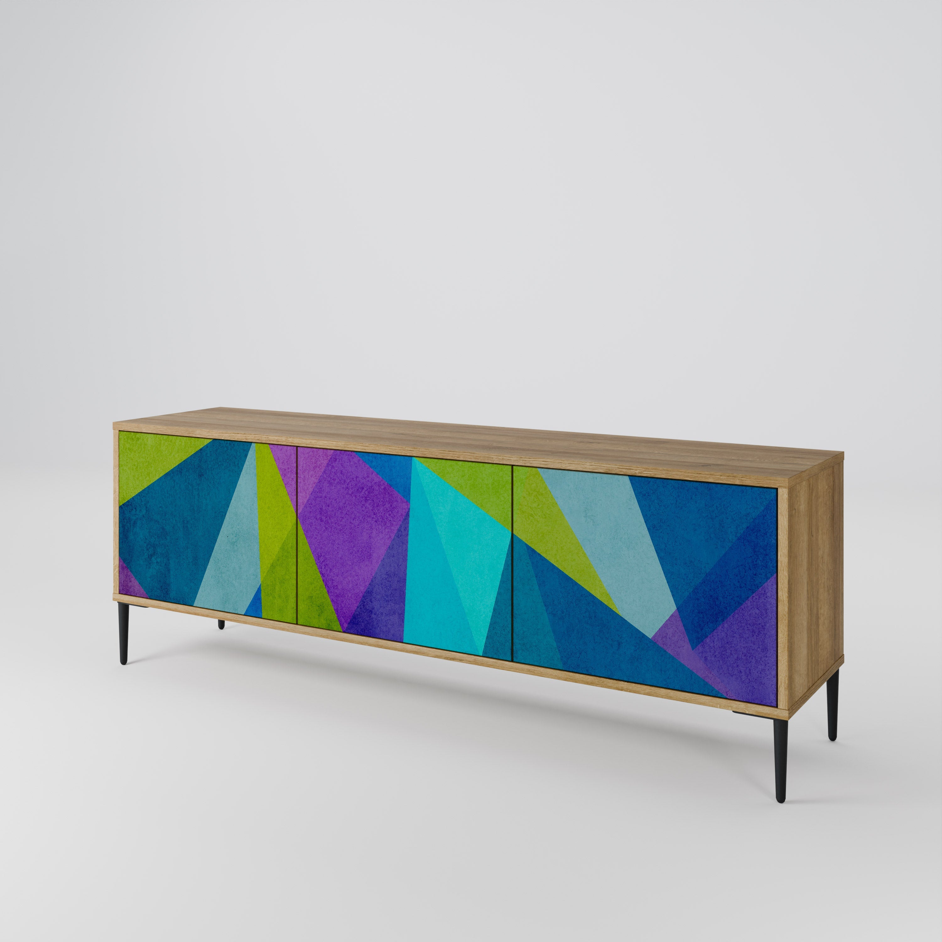 COLD SHOWCASE Móvel de TV com 3 Portas em Efeito Carvalho