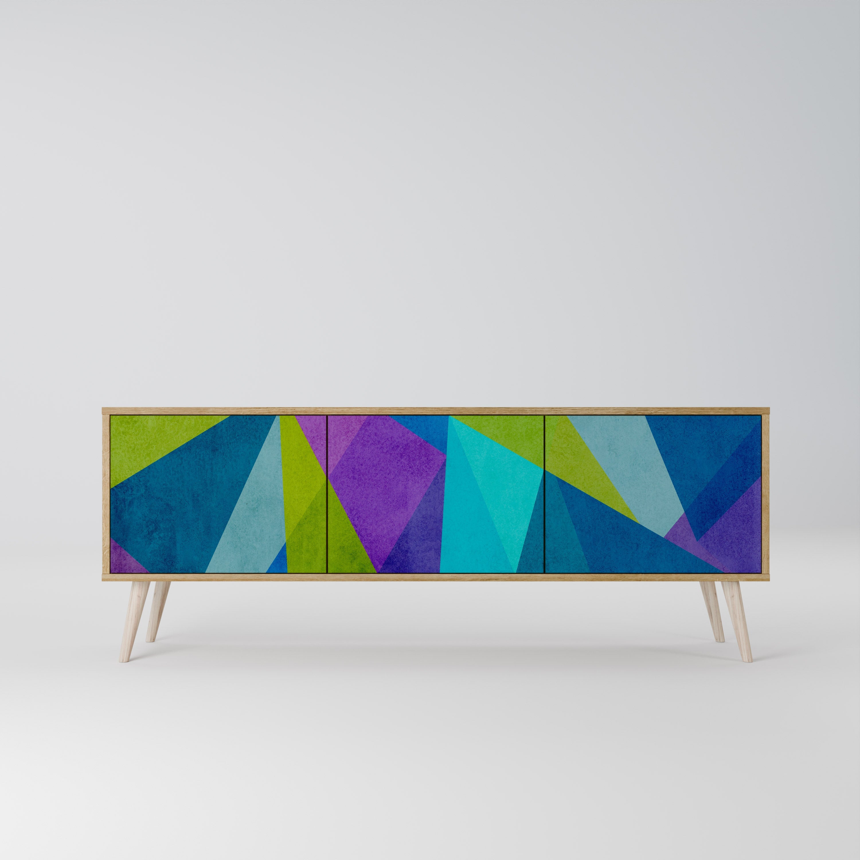 COLD SHOWCASE Móvel de TV com 3 Portas em Efeito Carvalho