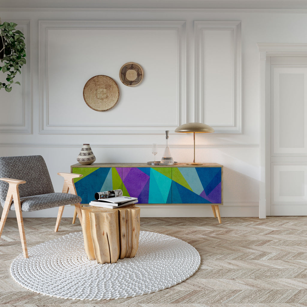 COLD SHOWCASE Móvel de TV com 3 Portas em Efeito Carvalho