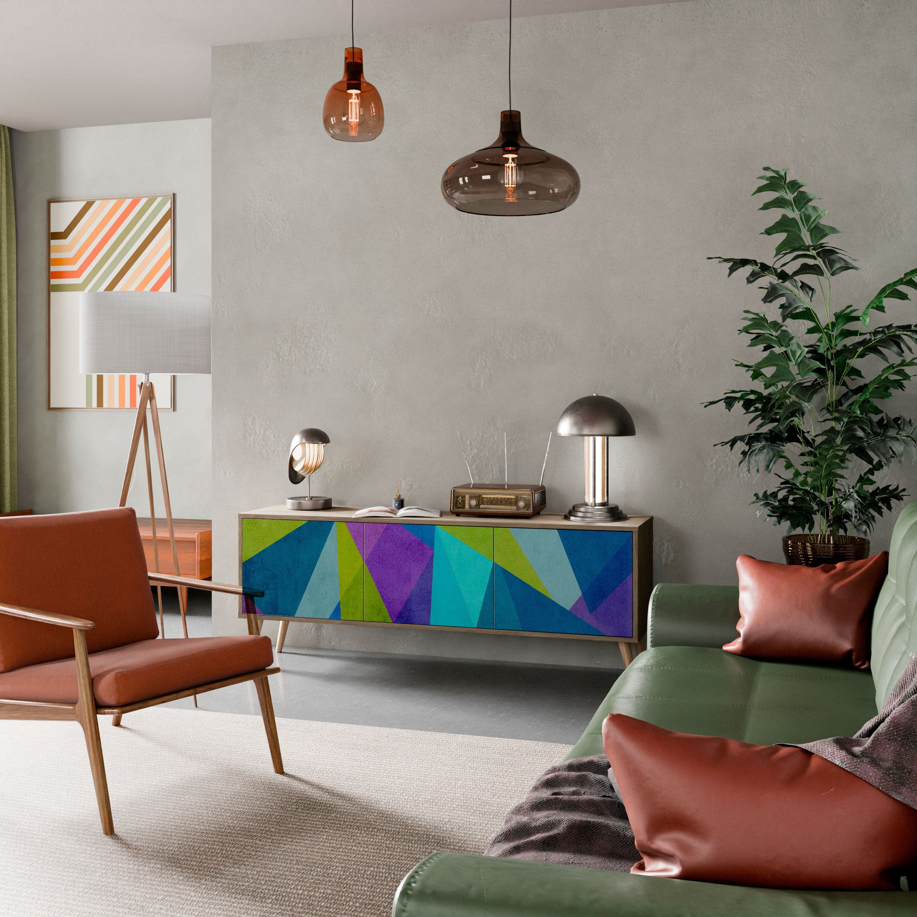 COLD SHOWCASE Móvel de TV com 3 Portas em Efeito Carvalho