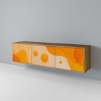 ORANGE ARRANGEMENT Móvel de TV com 3 Portas em Efeito Carvalho