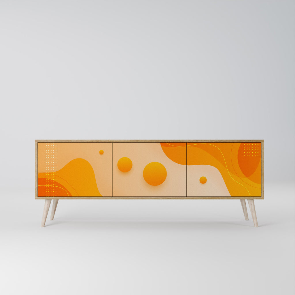 ORANGE ARRANGEMENT Móvel de TV com 3 Portas em Efeito Carvalho