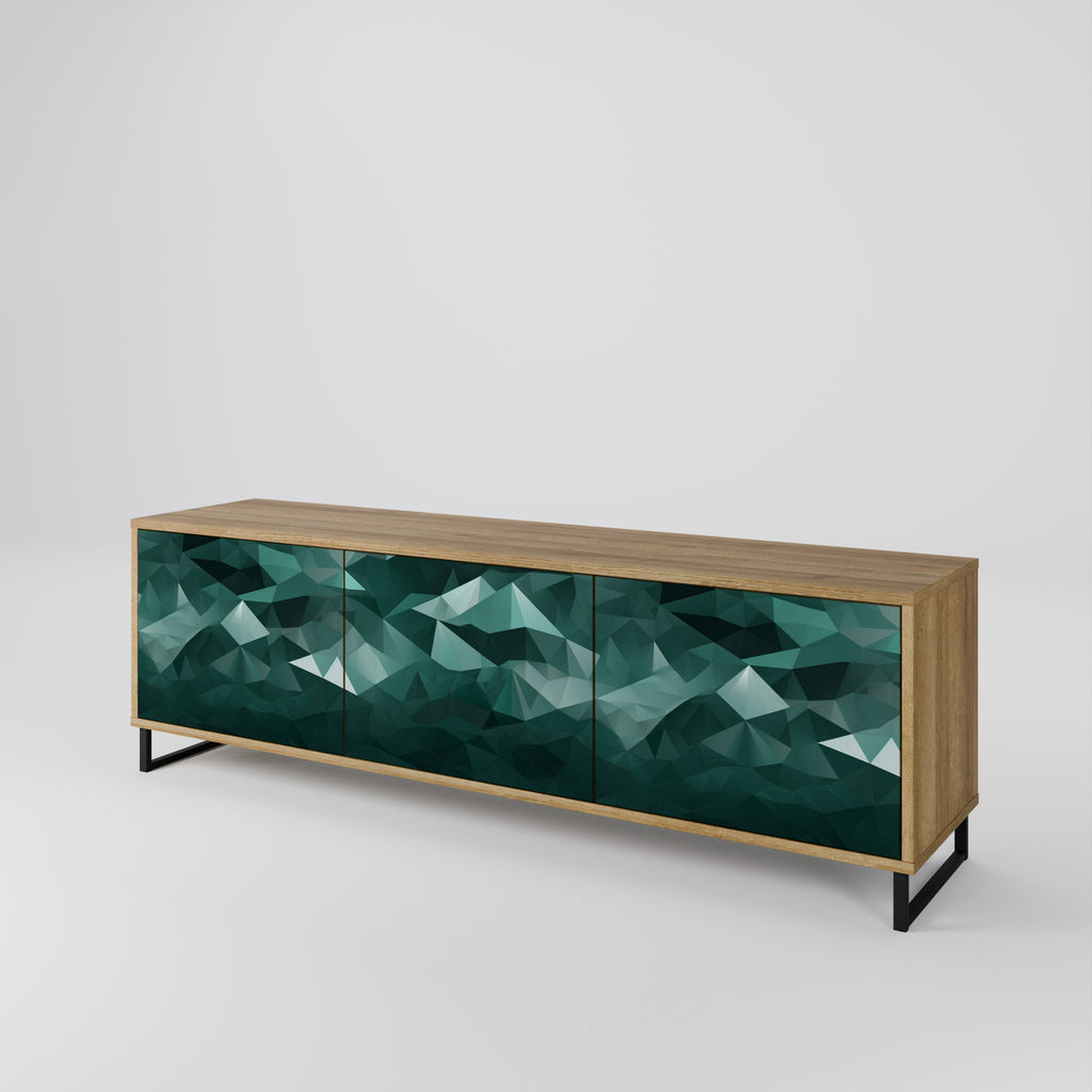 POLYGONAL FLOATING Móvel de TV com 3 Portas em Efeito Carvalho