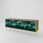 POLYGONAL FLOATING Móvel de TV com 3 Portas em Efeito Carvalho