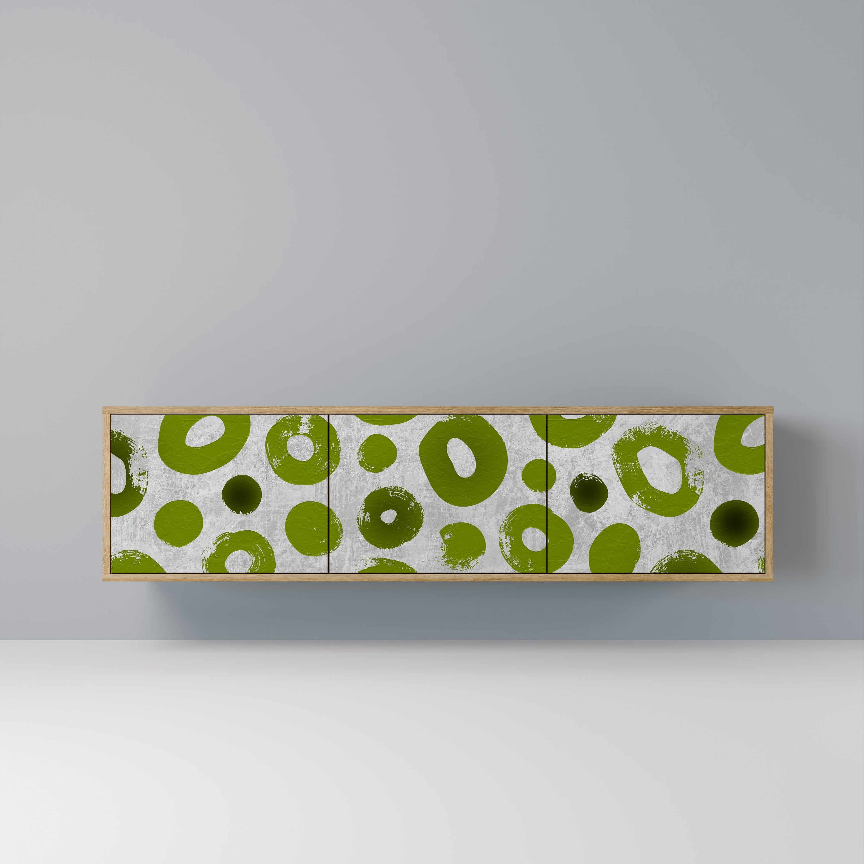 GREEN RHAPSODY Móvel de TV com 3 Portas em Efeito Carvalho