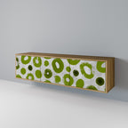 GREEN RHAPSODY Móvel de TV com 3 Portas em Efeito Carvalho