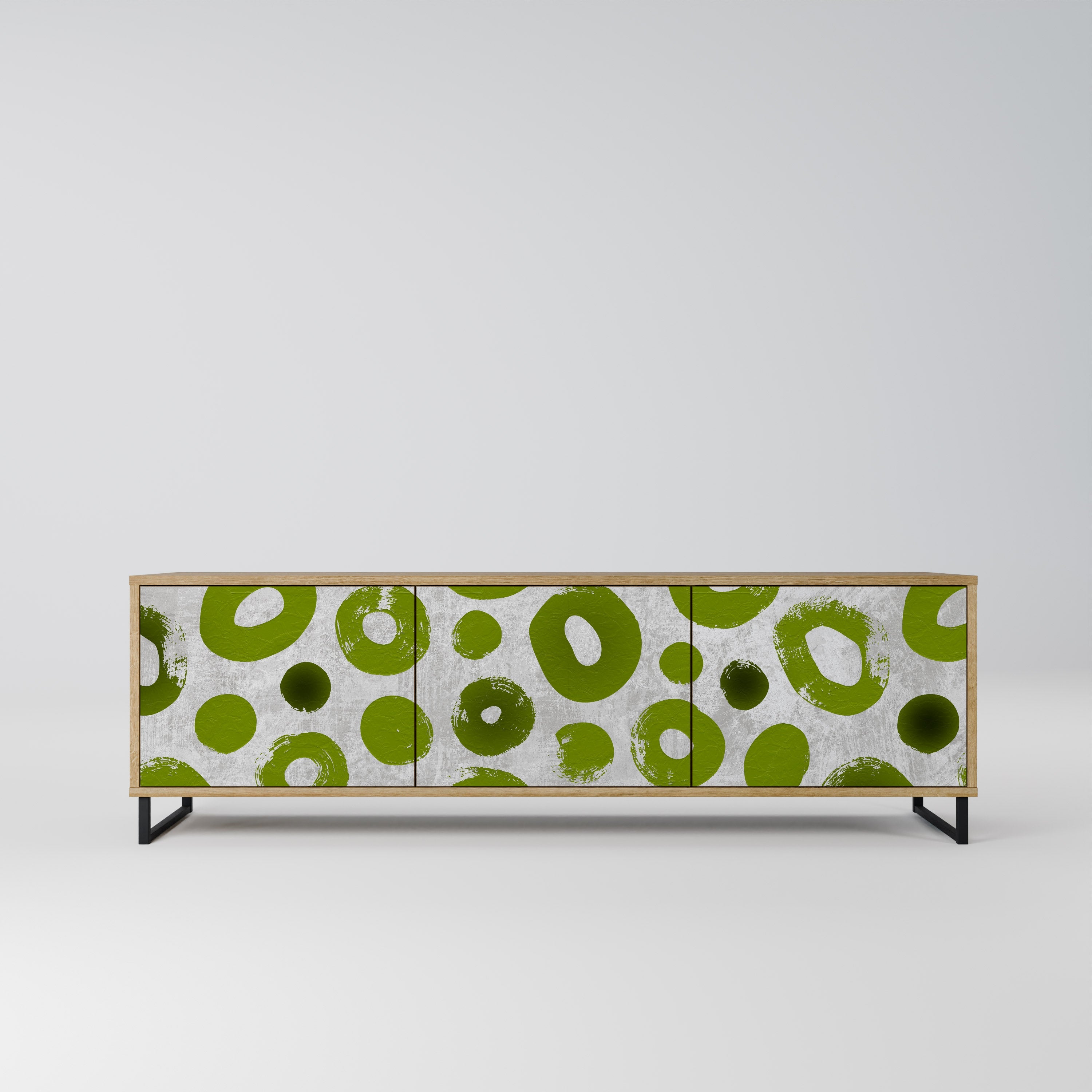 GREEN RHAPSODY Móvel de TV com 3 Portas em Efeito Carvalho