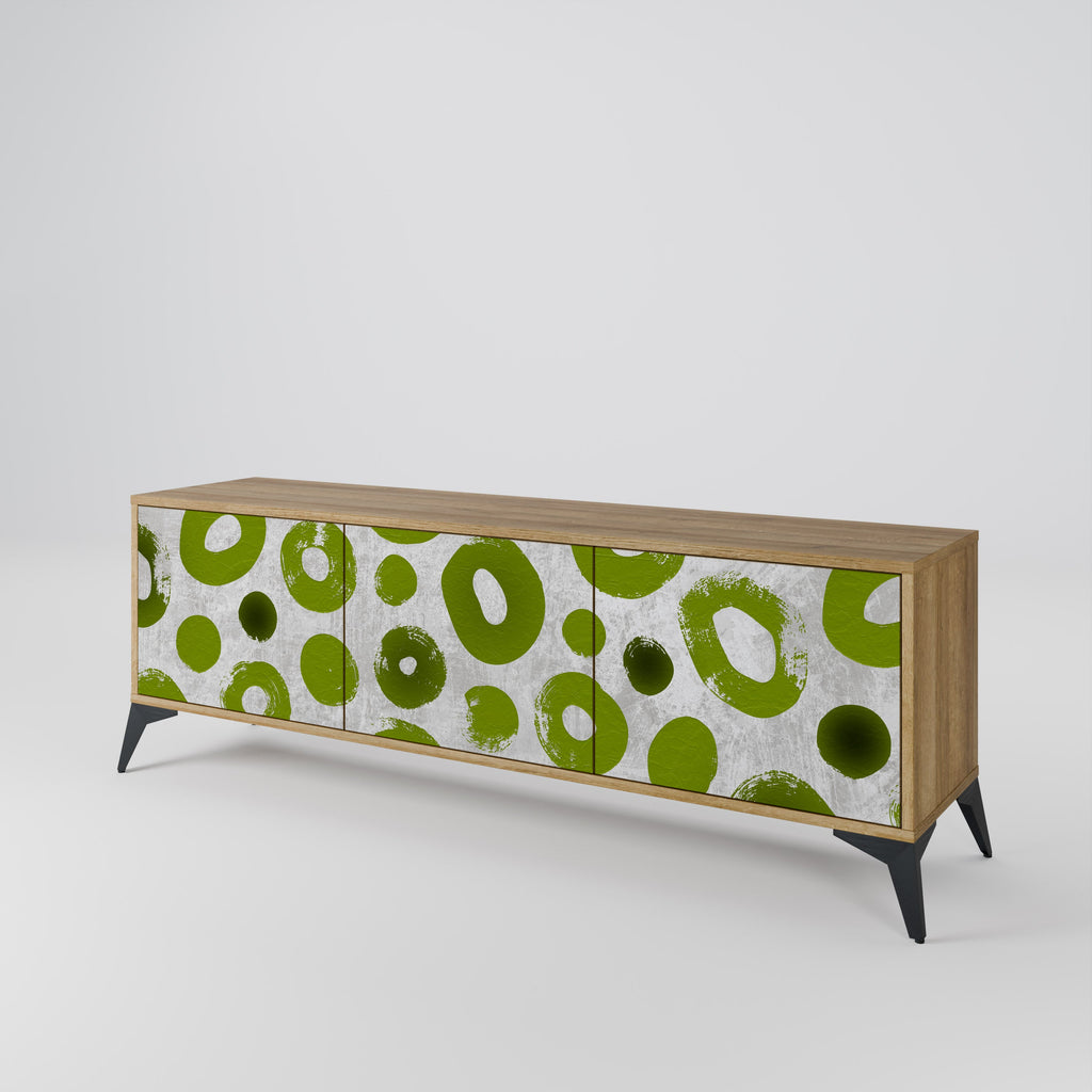 GREEN RHAPSODY Móvel de TV com 3 Portas em Efeito Carvalho