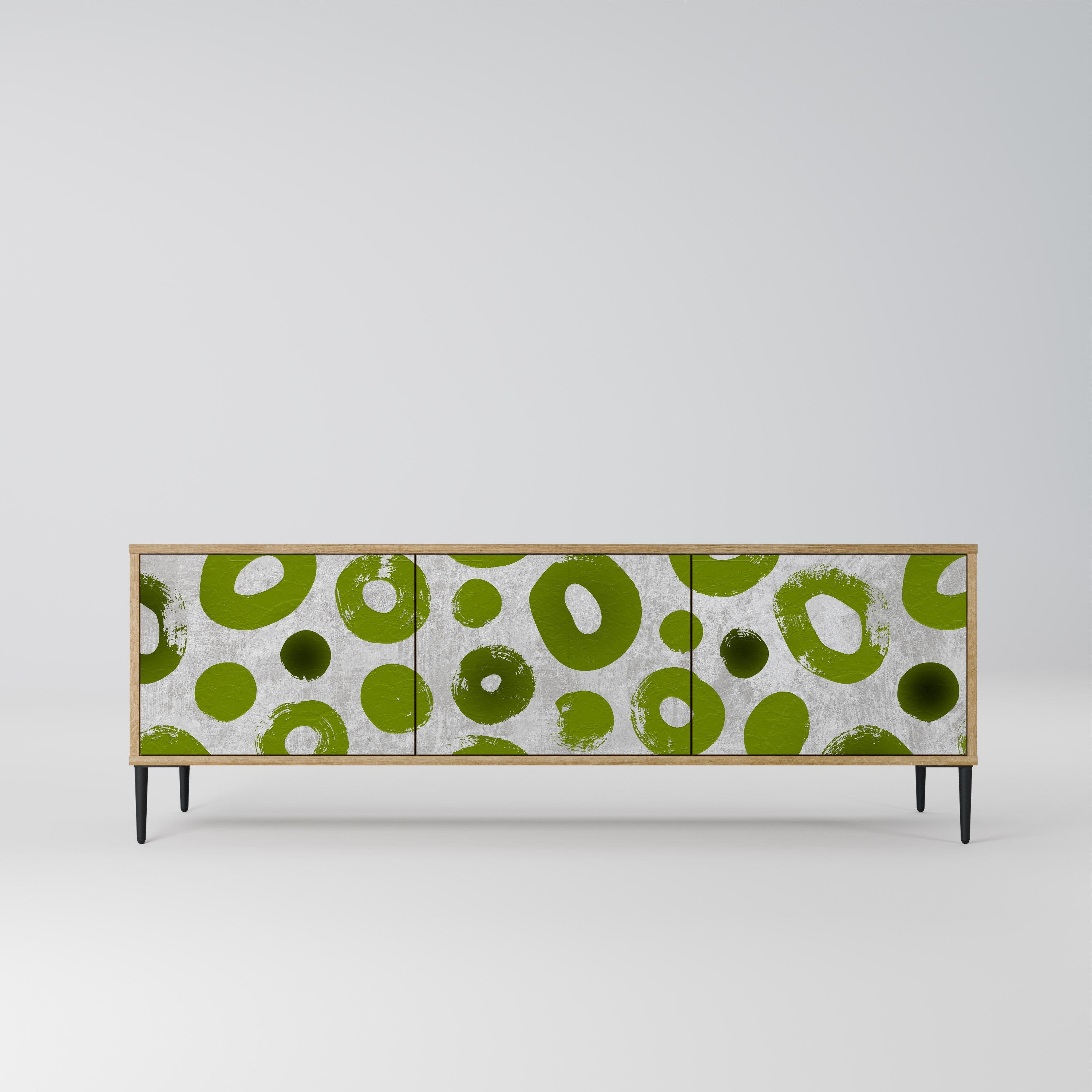 GREEN RHAPSODY Móvel de TV com 3 Portas em Efeito Carvalho