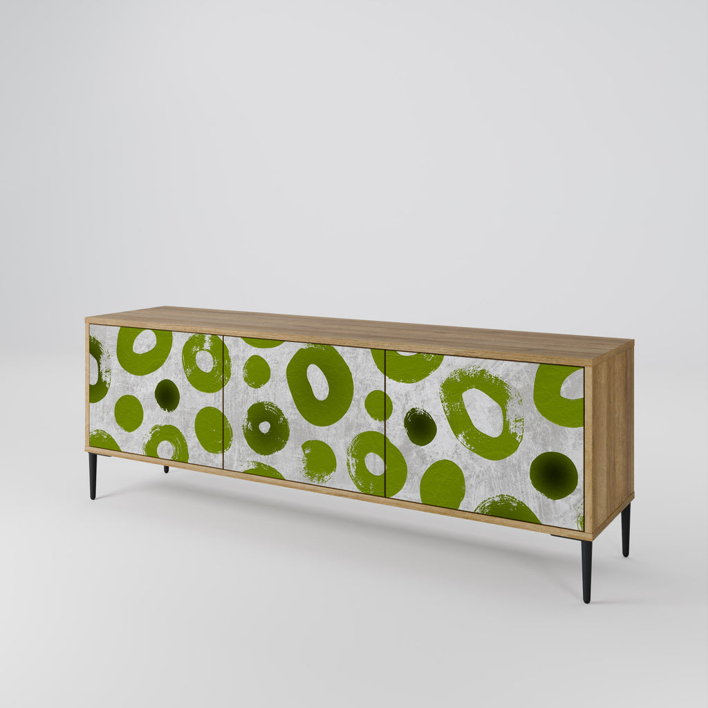 GREEN RHAPSODY Móvel de TV com 3 Portas em Efeito Carvalho