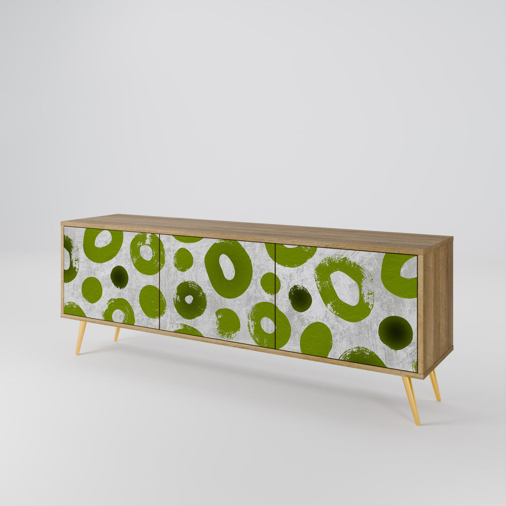 GREEN RHAPSODY Móvel de TV com 3 Portas em Efeito Carvalho