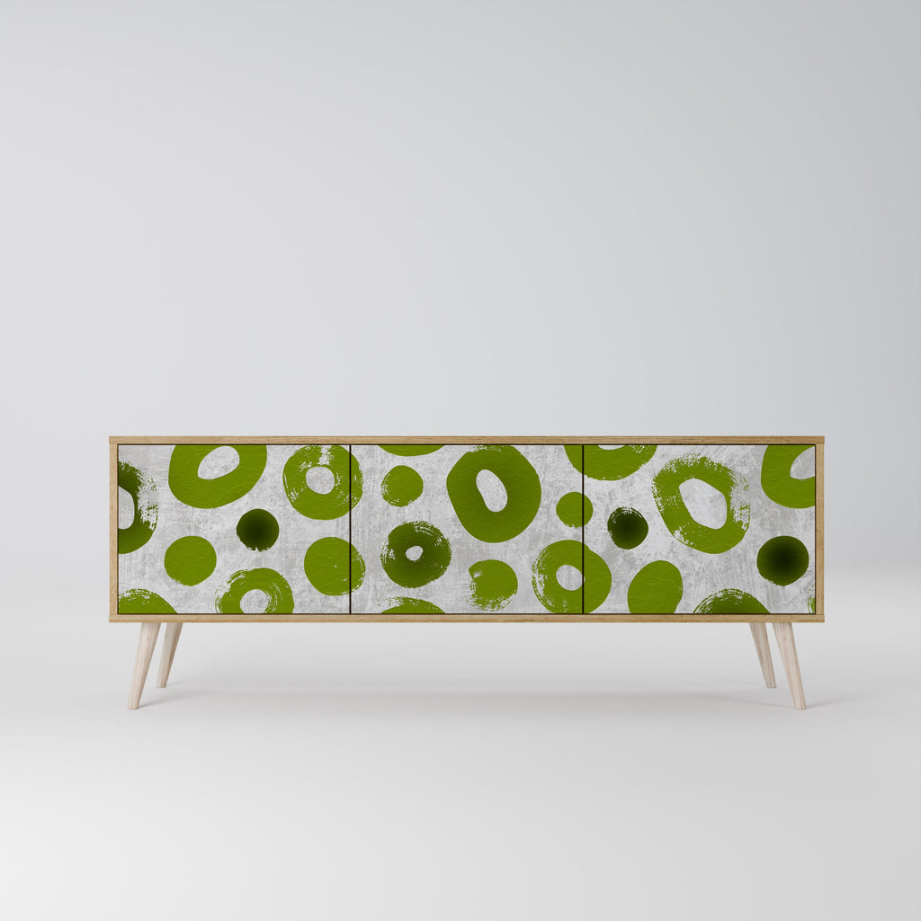 GREEN RHAPSODY Móvel de TV com 3 Portas em Efeito Carvalho