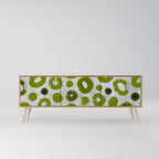 GREEN RHAPSODY Móvel de TV com 3 Portas em Efeito Carvalho