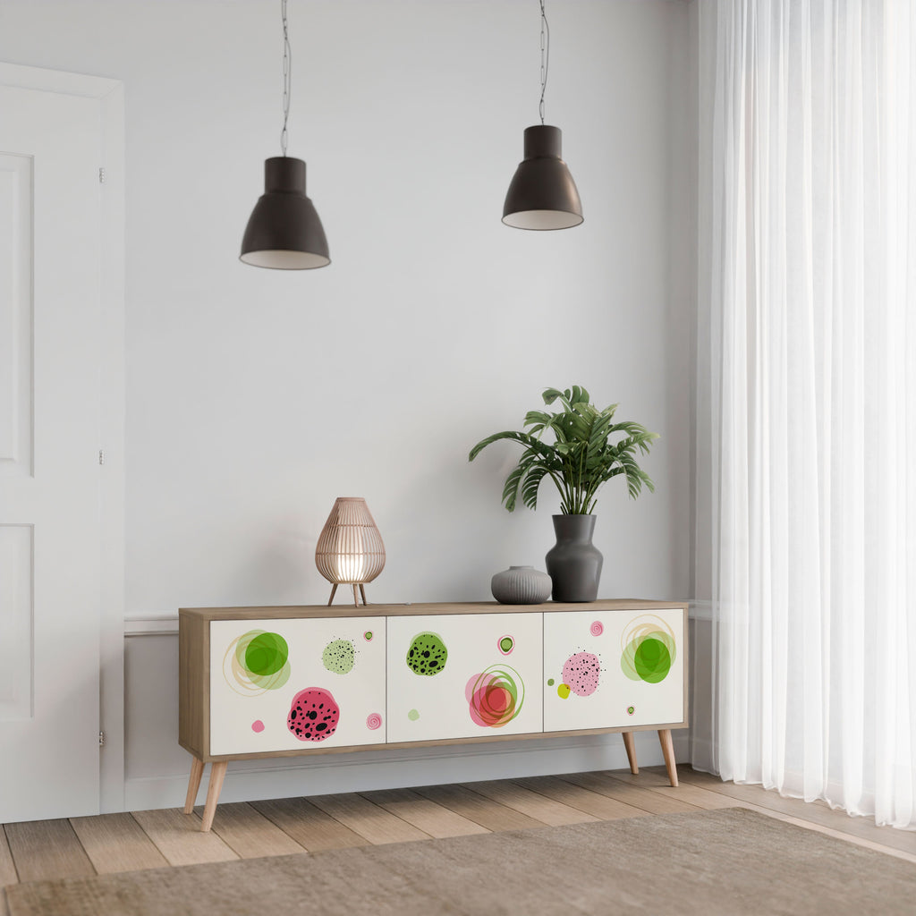 COLORFUL COSMOS Móvel de TV com 3 Portas em Efeito Carvalho