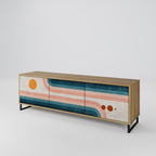 TWO HALVES Móvel de TV com 3 Portas em Efeito Carvalho