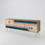 TWO HALVES Móvel de TV com 3 Portas em Efeito Carvalho