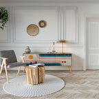 TWO HALVES Móvel de TV com 3 Portas em Efeito Carvalho