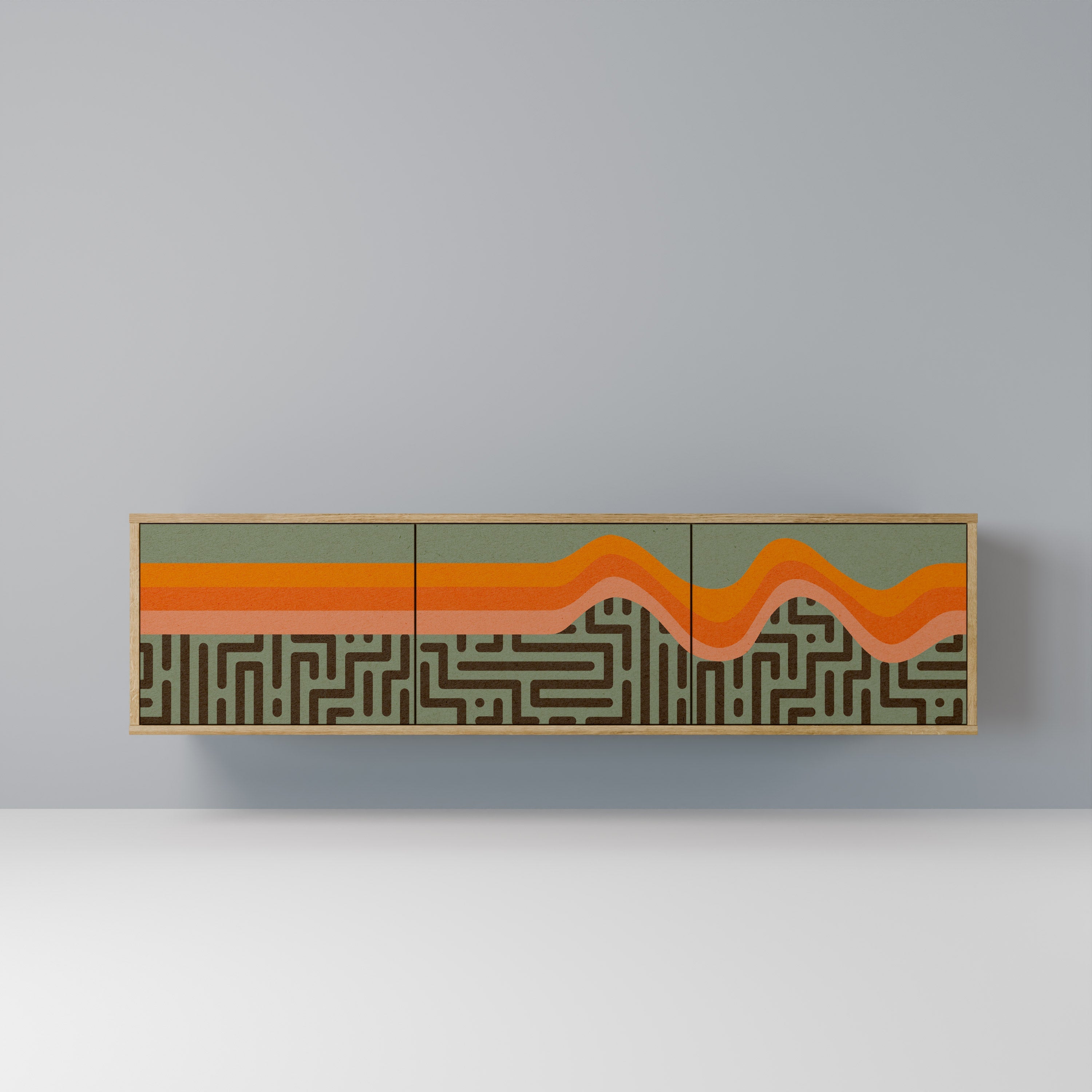 SIMPLE SOLUTIONS Móvel de TV com 3 Portas em Efeito Carvalho