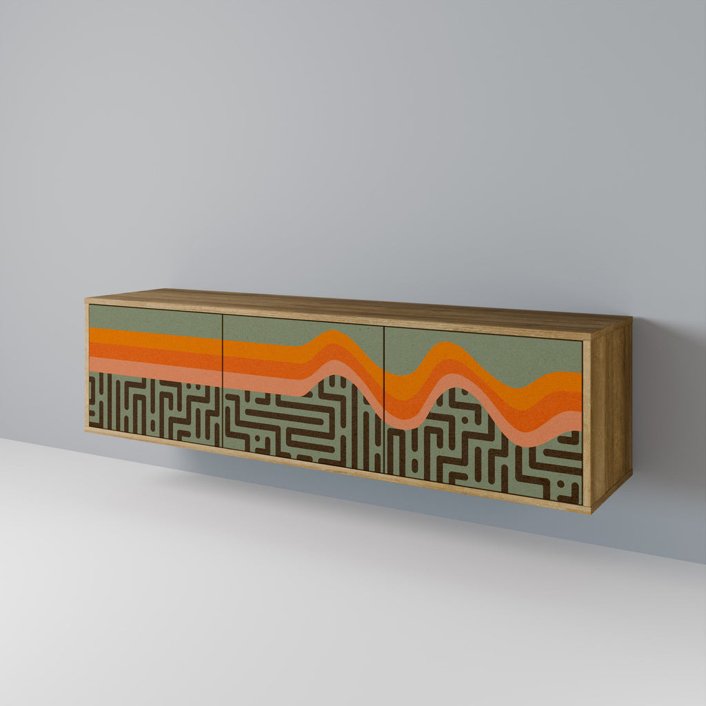 SIMPLE SOLUTIONS Móvel de TV com 3 Portas em Efeito Carvalho