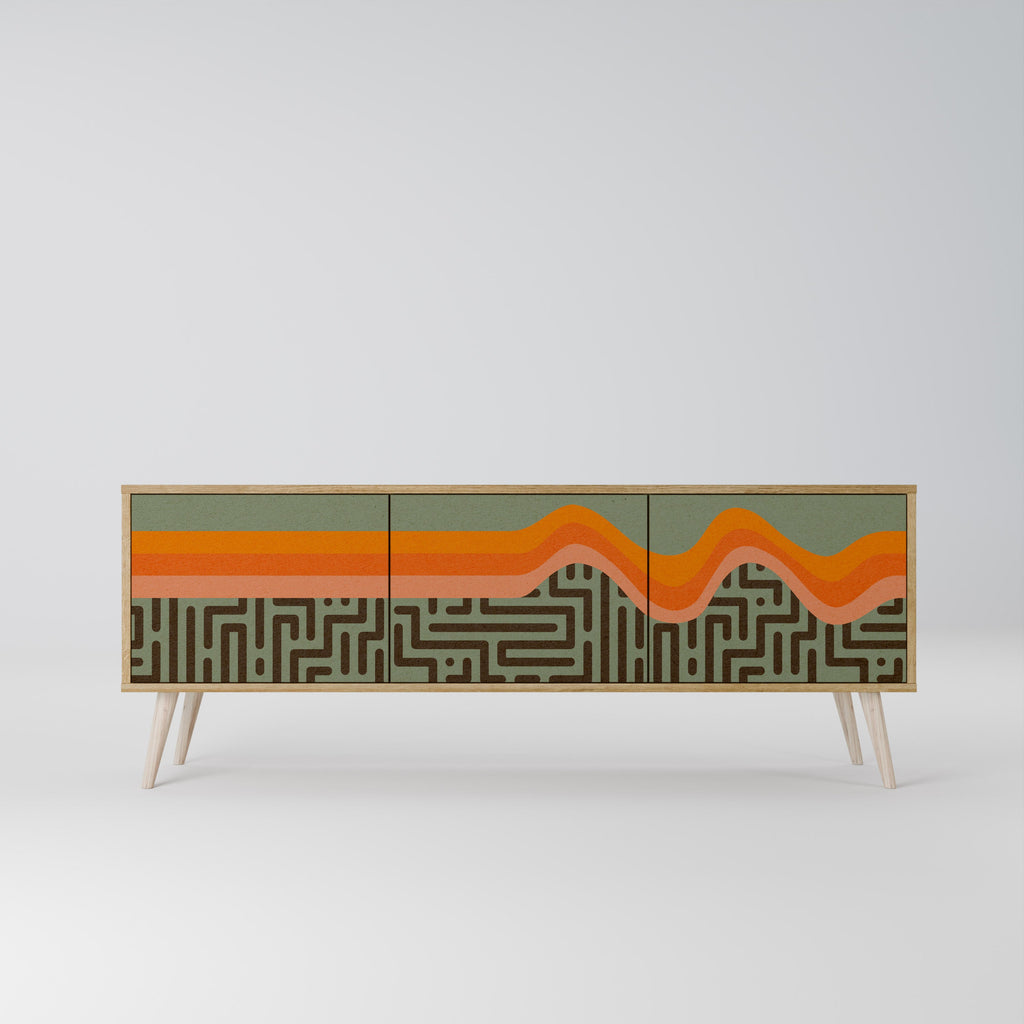 SIMPLE SOLUTIONS Móvel de TV com 3 Portas em Efeito Carvalho