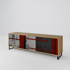 GRAY FIGURES Móvel de TV com 3 Portas em Efeito Carvalho