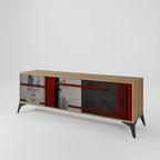 GRAY FIGURES Móvel de TV com 3 Portas em Efeito Carvalho