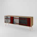 GRAY FIGURES Móvel de TV com 3 Portas em Efeito Carvalho