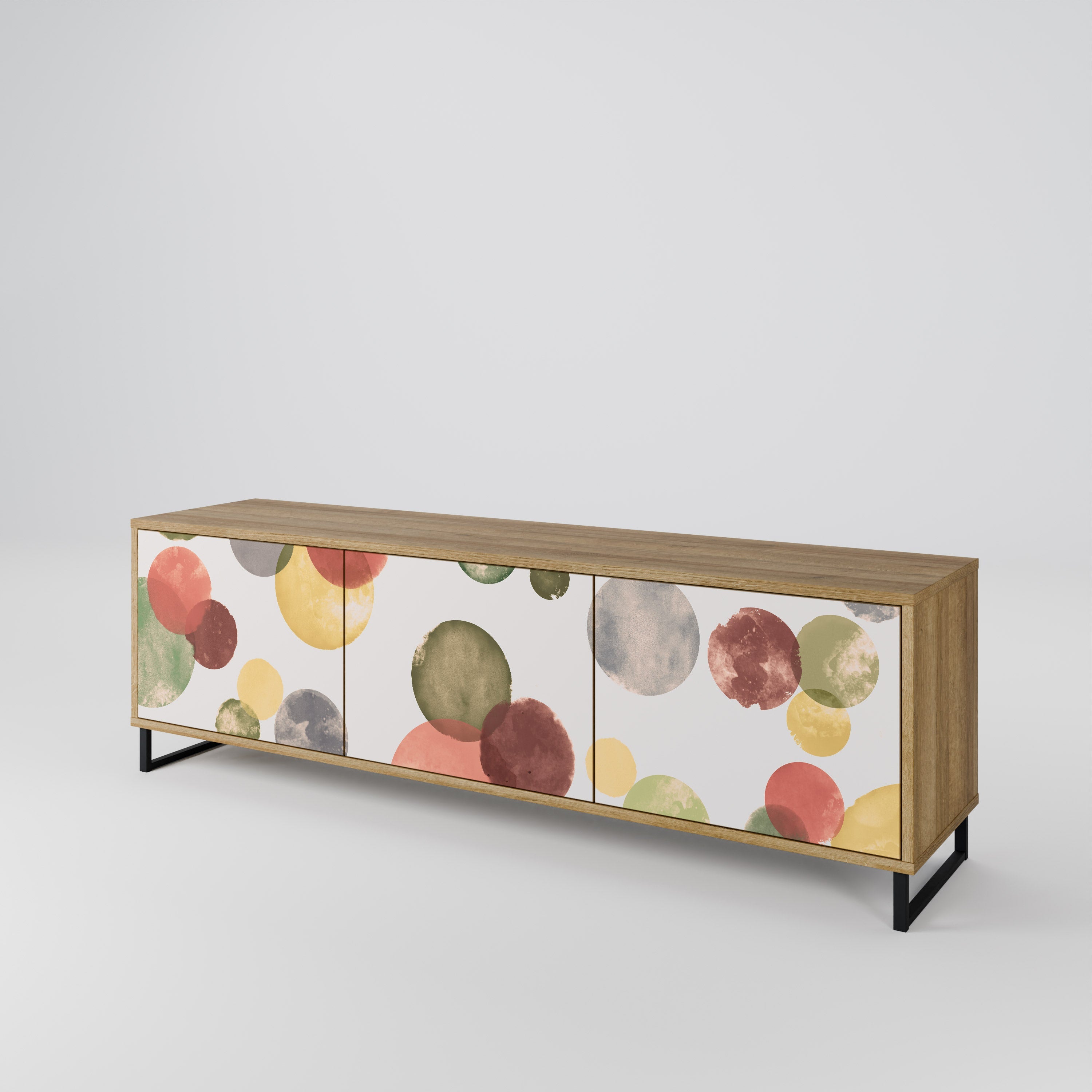 FLEETING HAPPINESS Móvel de TV com 3 Portas em Efeito Carvalho