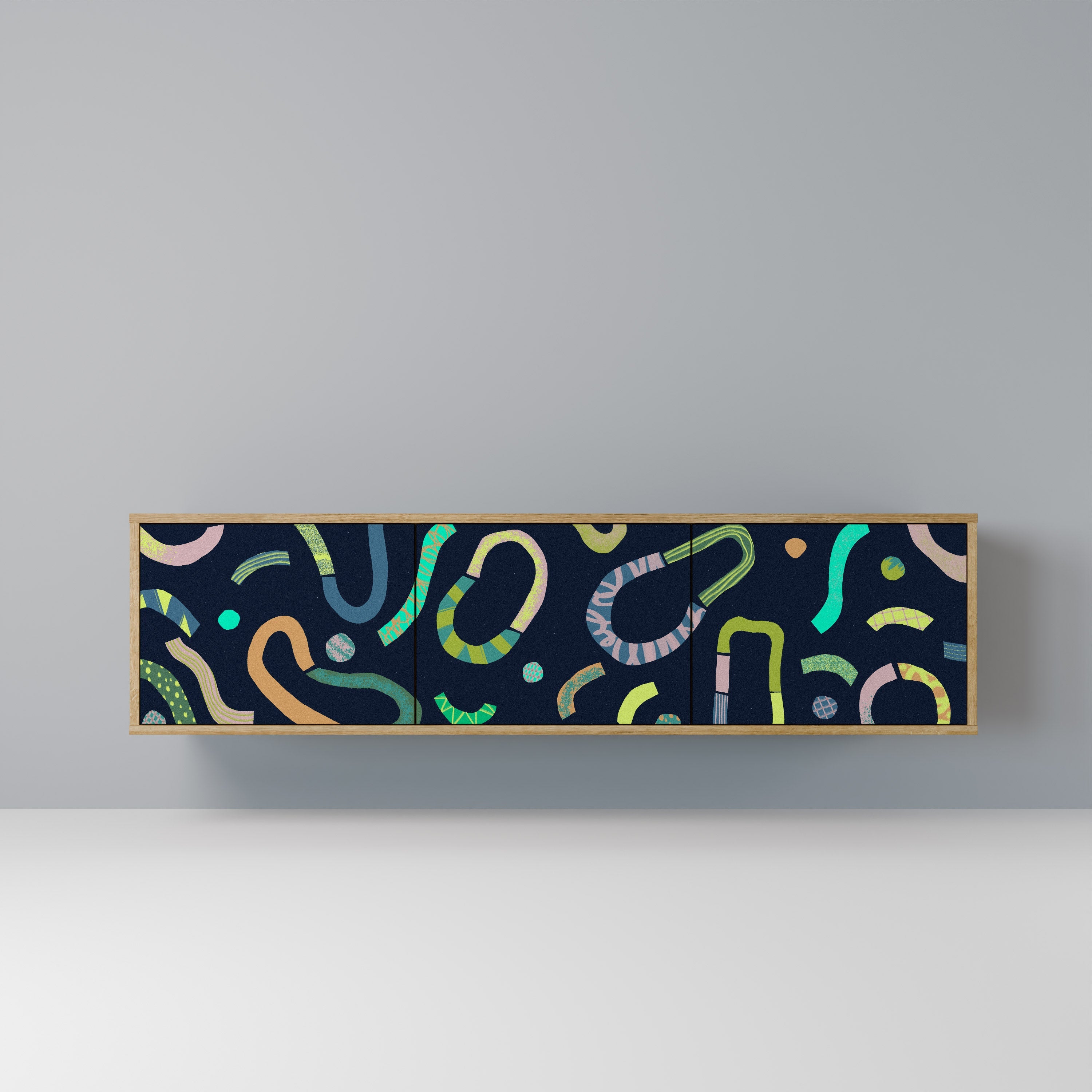 CONTRAST DANCE Móvel de TV com 3 Portas em Efeito Carvalho