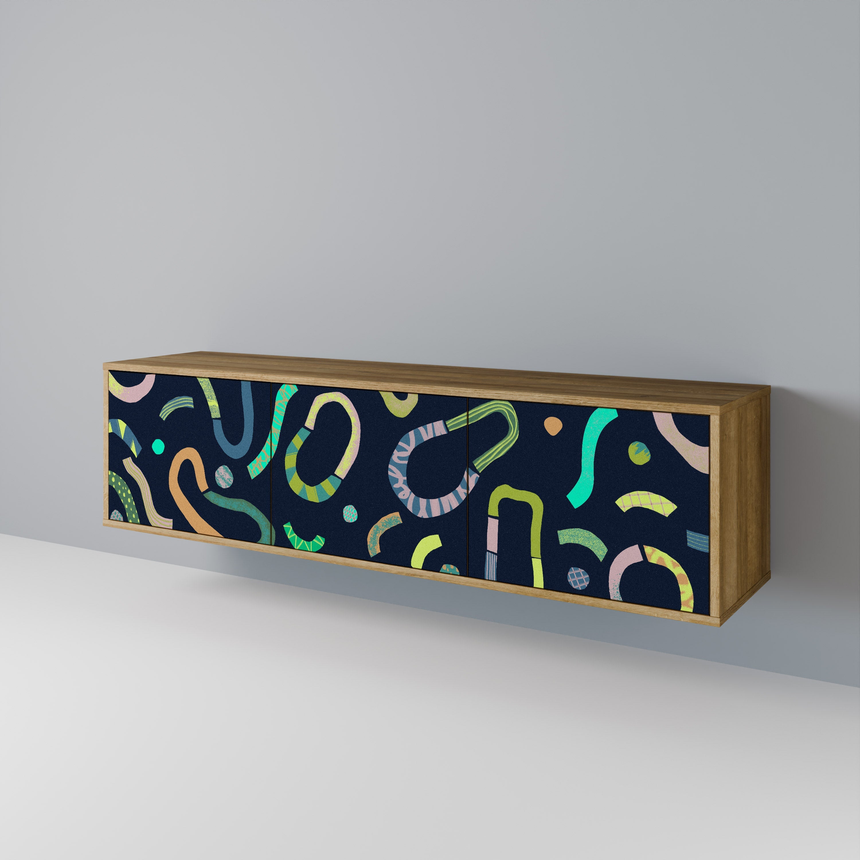 CONTRAST DANCE Móvel de TV com 3 Portas em Efeito Carvalho