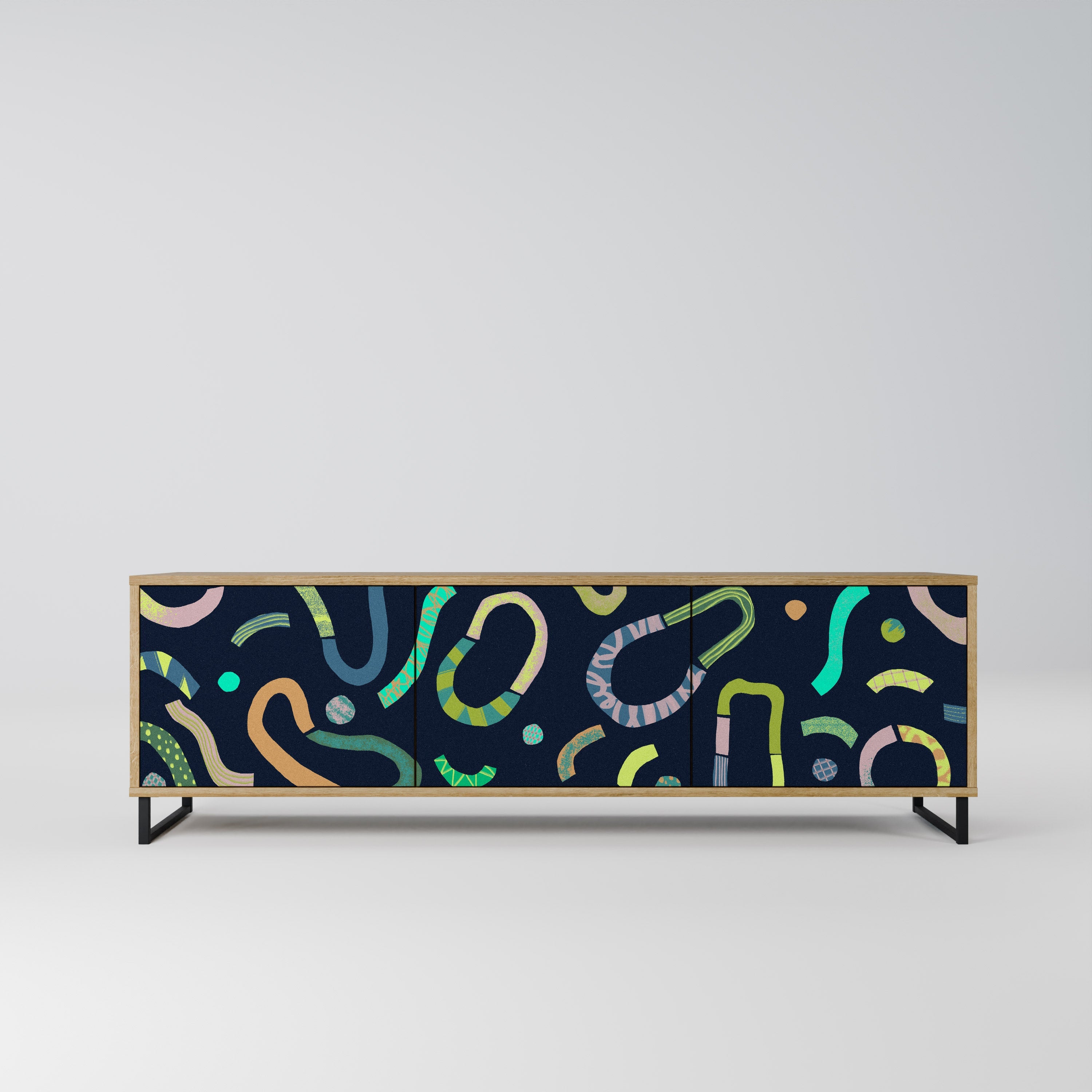 CONTRAST DANCE Móvel de TV com 3 Portas em Efeito Carvalho