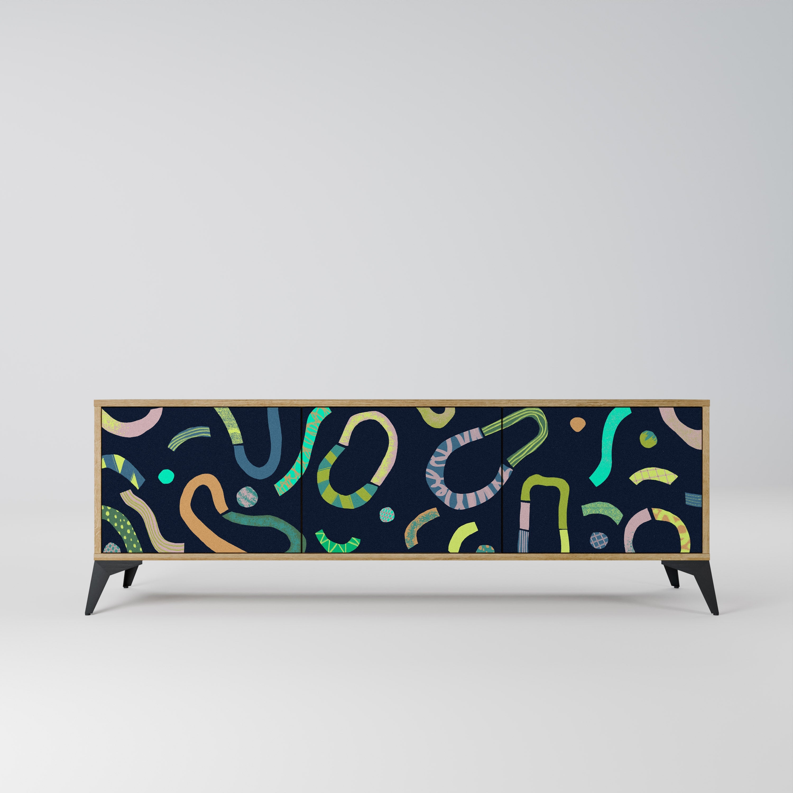 CONTRAST DANCE Móvel de TV com 3 Portas em Efeito Carvalho