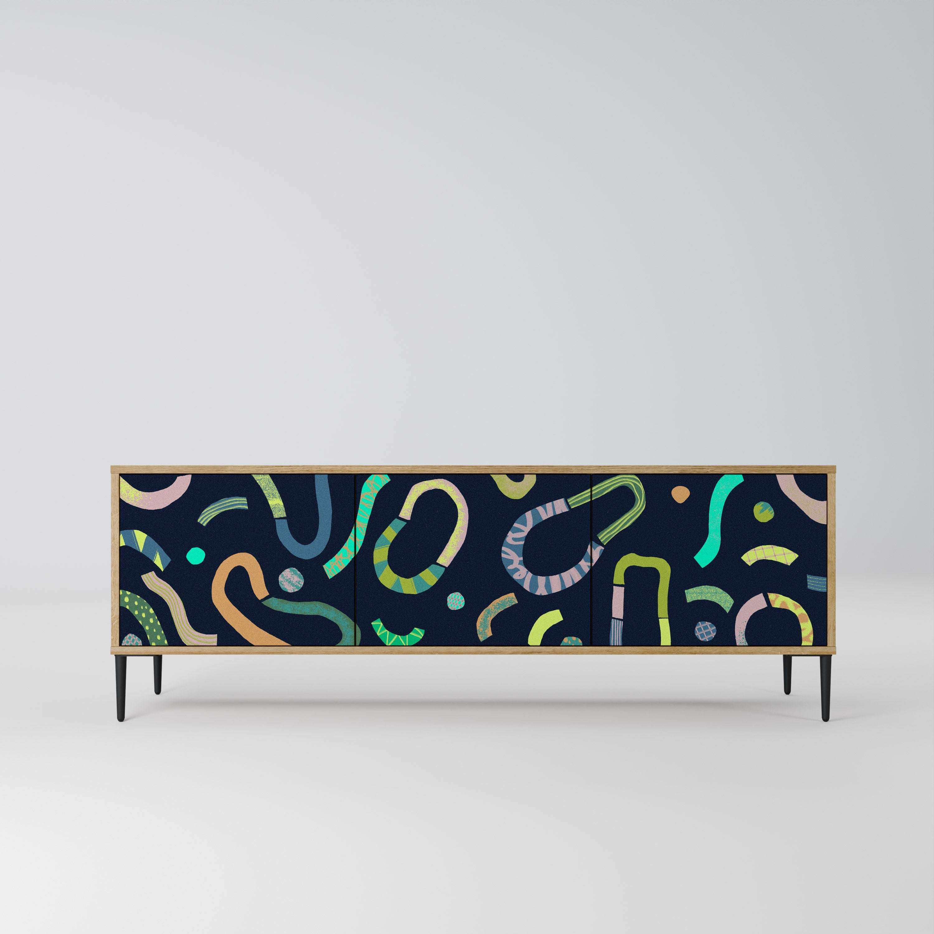 CONTRAST DANCE Móvel de TV com 3 Portas em Efeito Carvalho