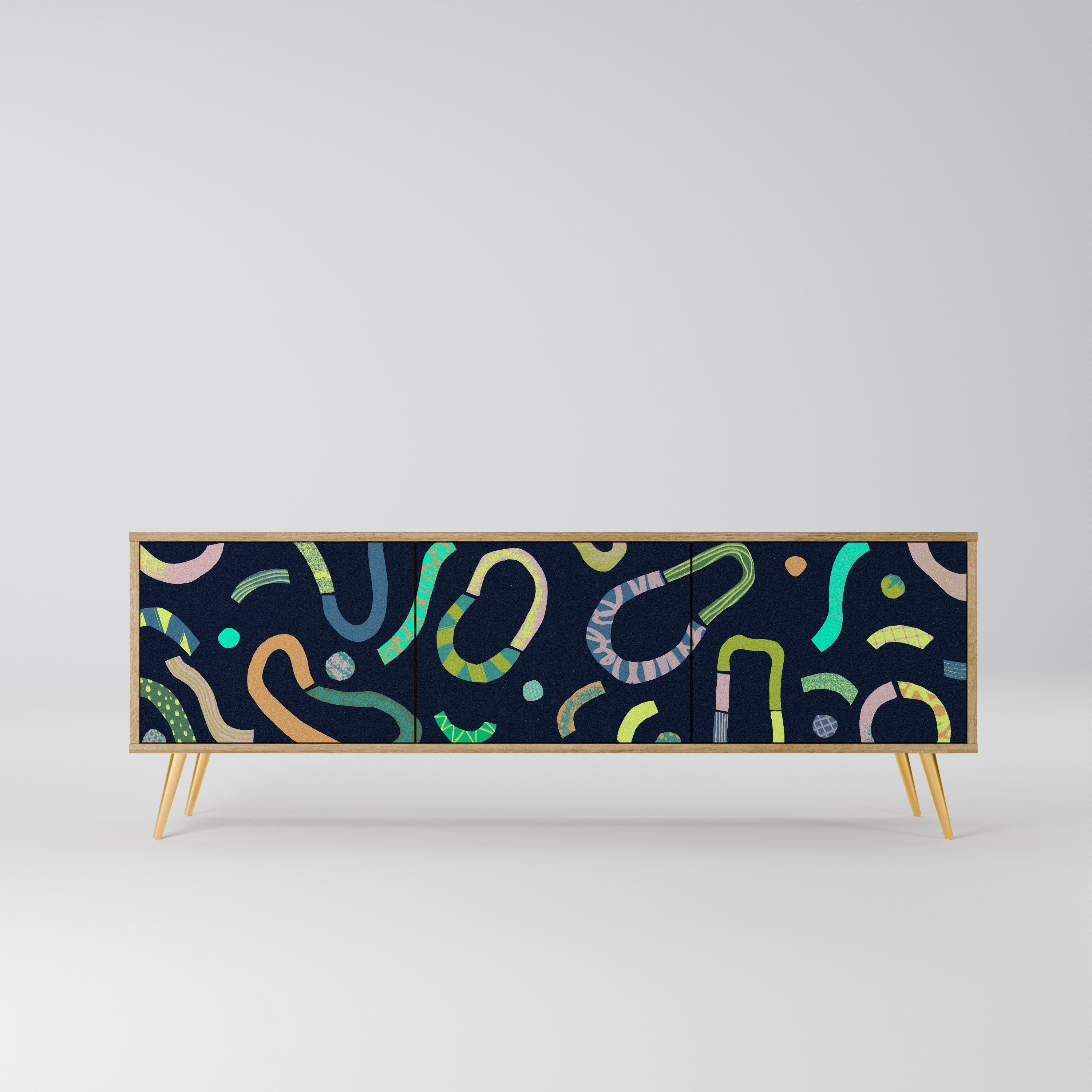 CONTRAST DANCE Móvel de TV com 3 Portas em Efeito Carvalho