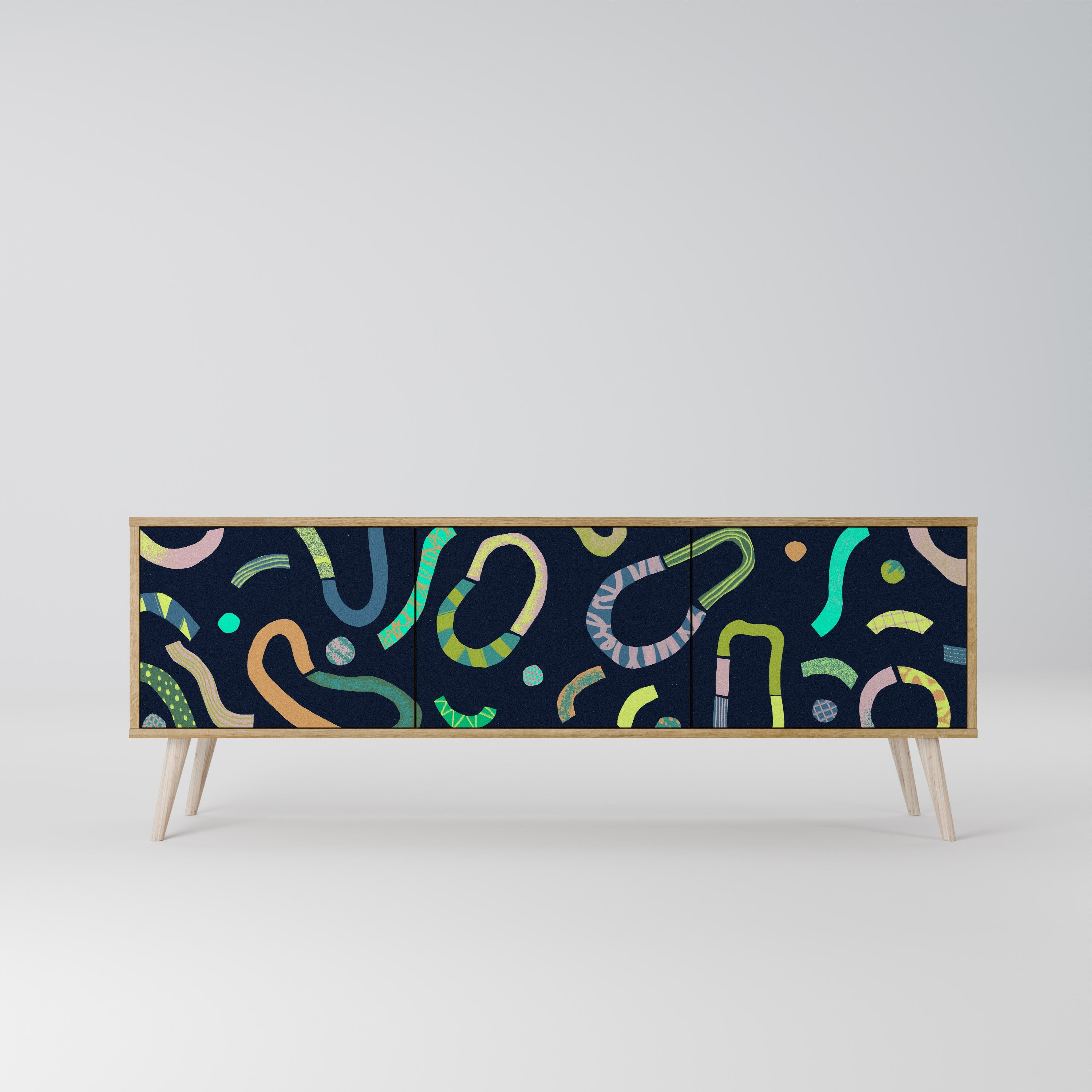 CONTRAST DANCE Móvel de TV com 3 Portas em Efeito Carvalho