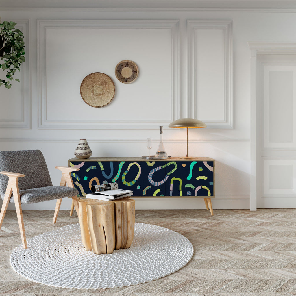 CONTRAST DANCE Móvel de TV com 3 Portas em Efeito Carvalho