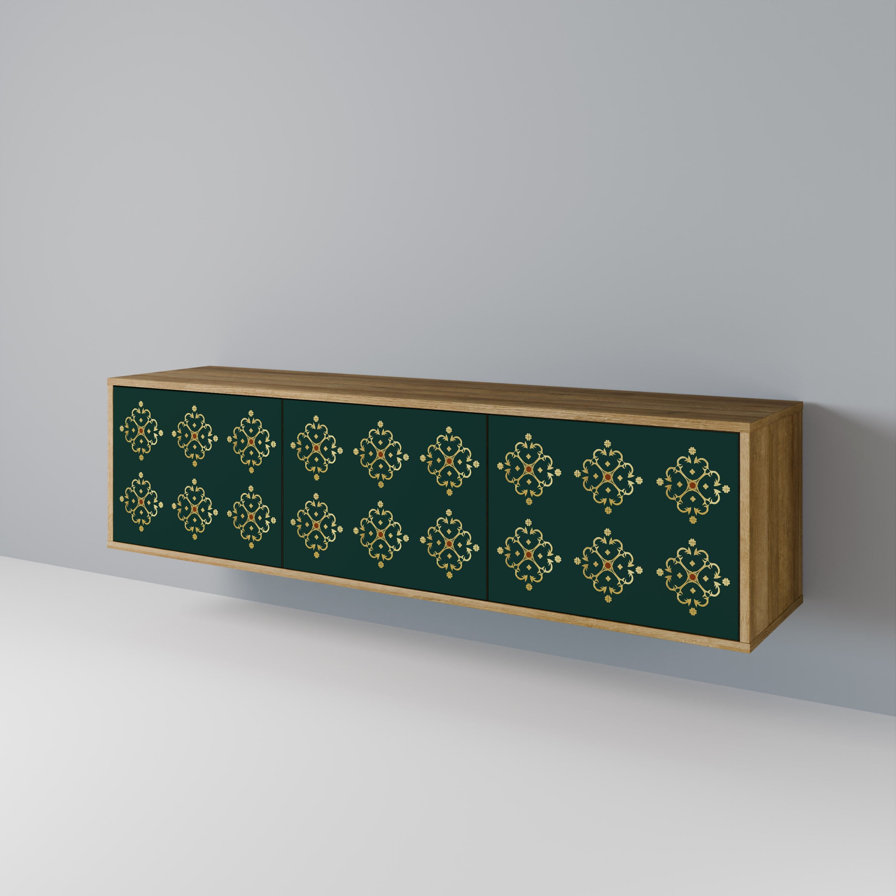 ROYAL MEDALLION Móvel de TV com 3 Portas em Efeito Carvalho