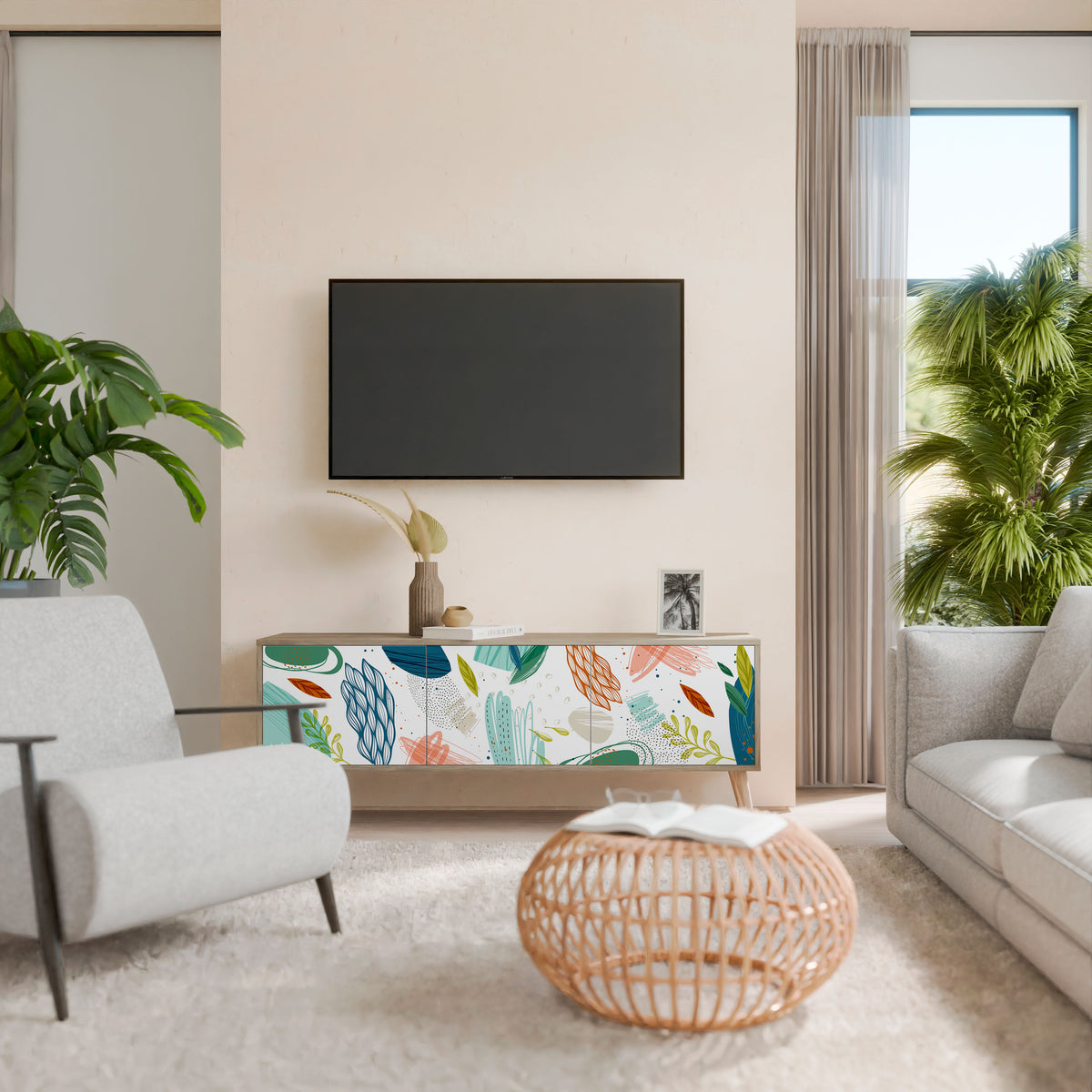 BOTANICAL HURRICANE Móvel de TV de 3 Portas