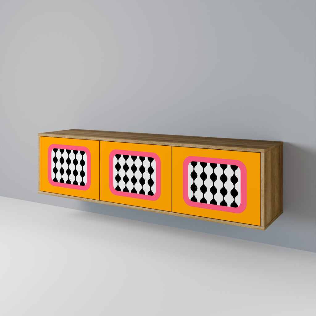 TEARS IN HEAVEN Móvel de TV com 3 Portas em Efeito Carvalho