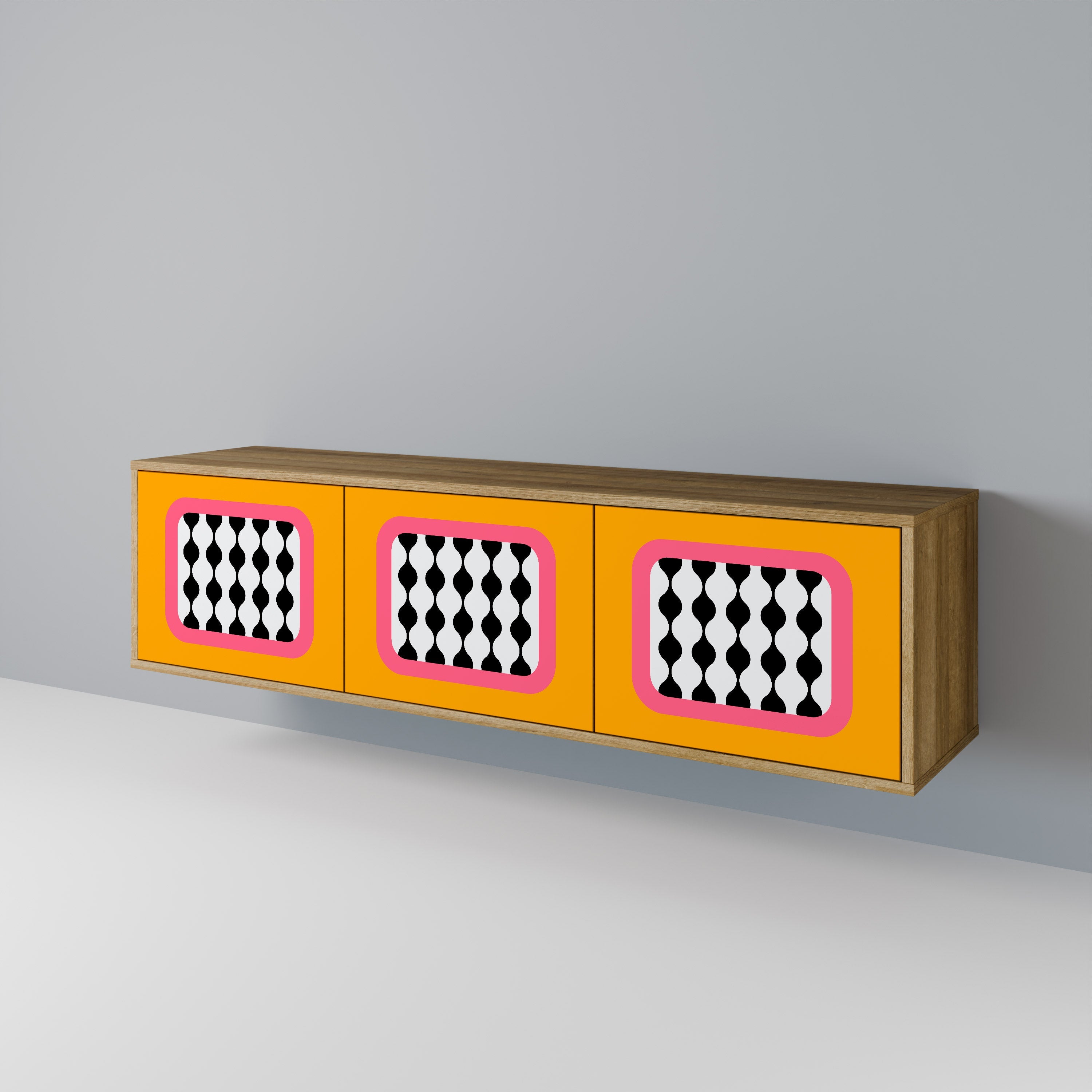 TEARS IN HEAVEN Móvel de TV com 3 Portas em Efeito Carvalho