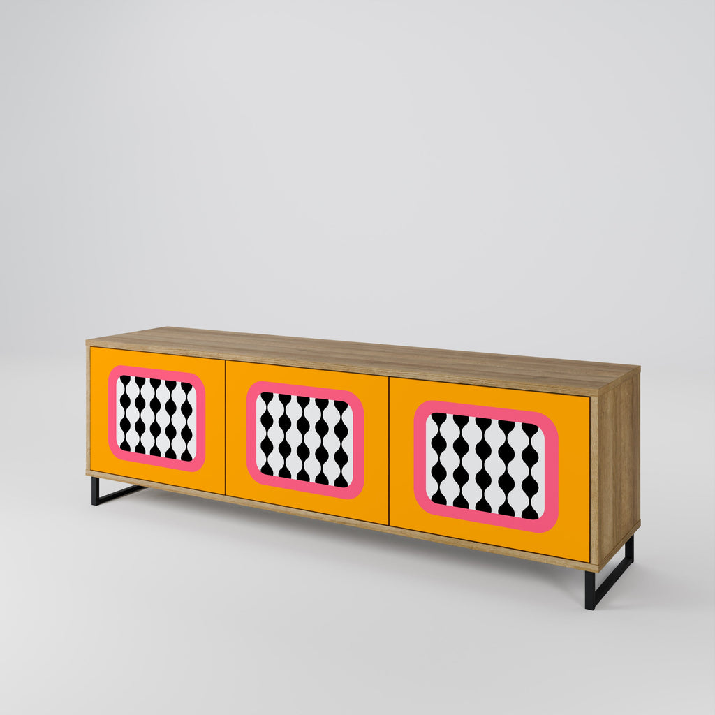 TEARS IN HEAVEN Móvel de TV com 3 Portas em Efeito Carvalho