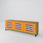 TEARS IN HEAVEN Móvel de TV com 3 Portas em Efeito Carvalho