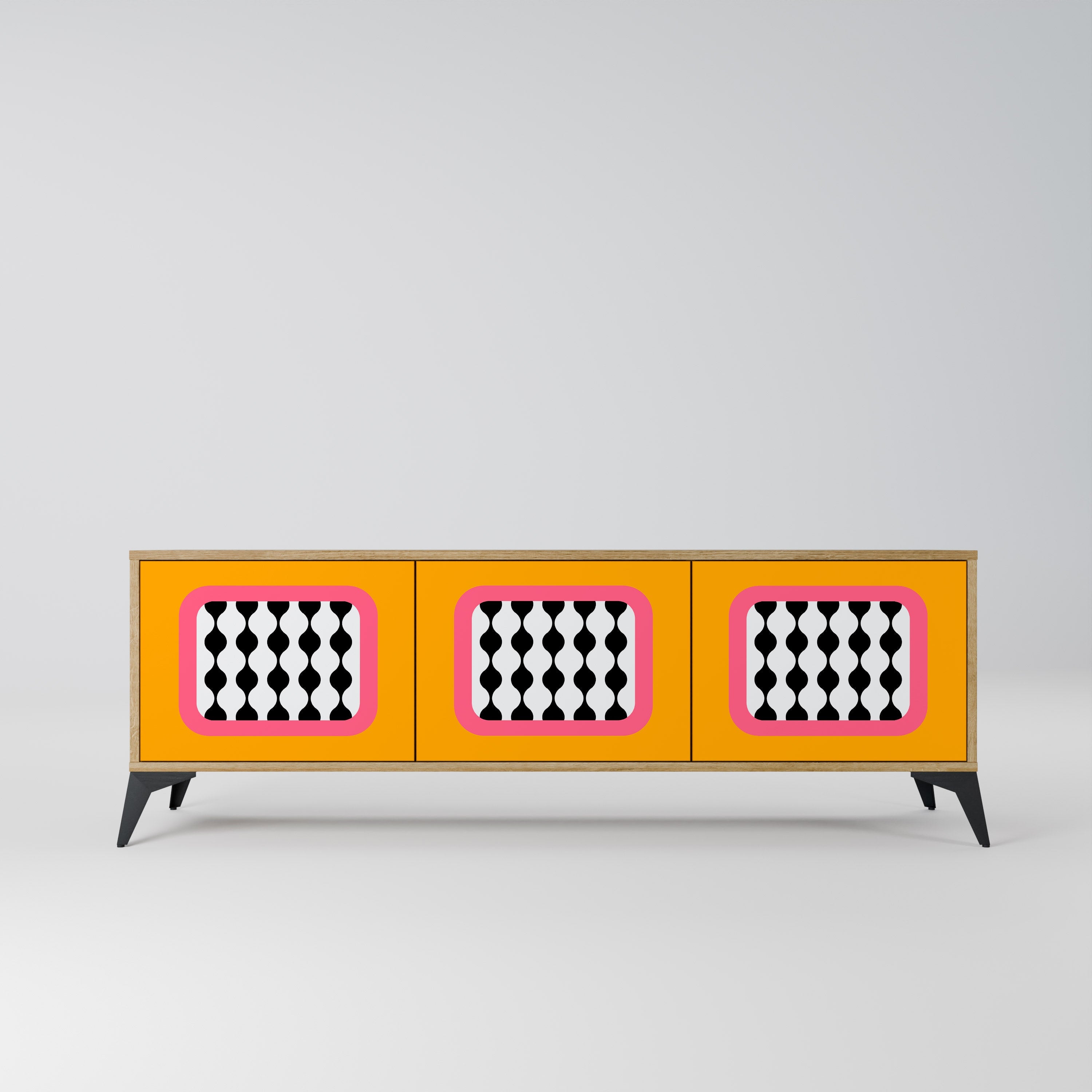 TEARS IN HEAVEN Móvel de TV com 3 Portas em Efeito Carvalho