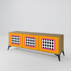 TEARS IN HEAVEN Móvel de TV com 3 Portas em Efeito Carvalho