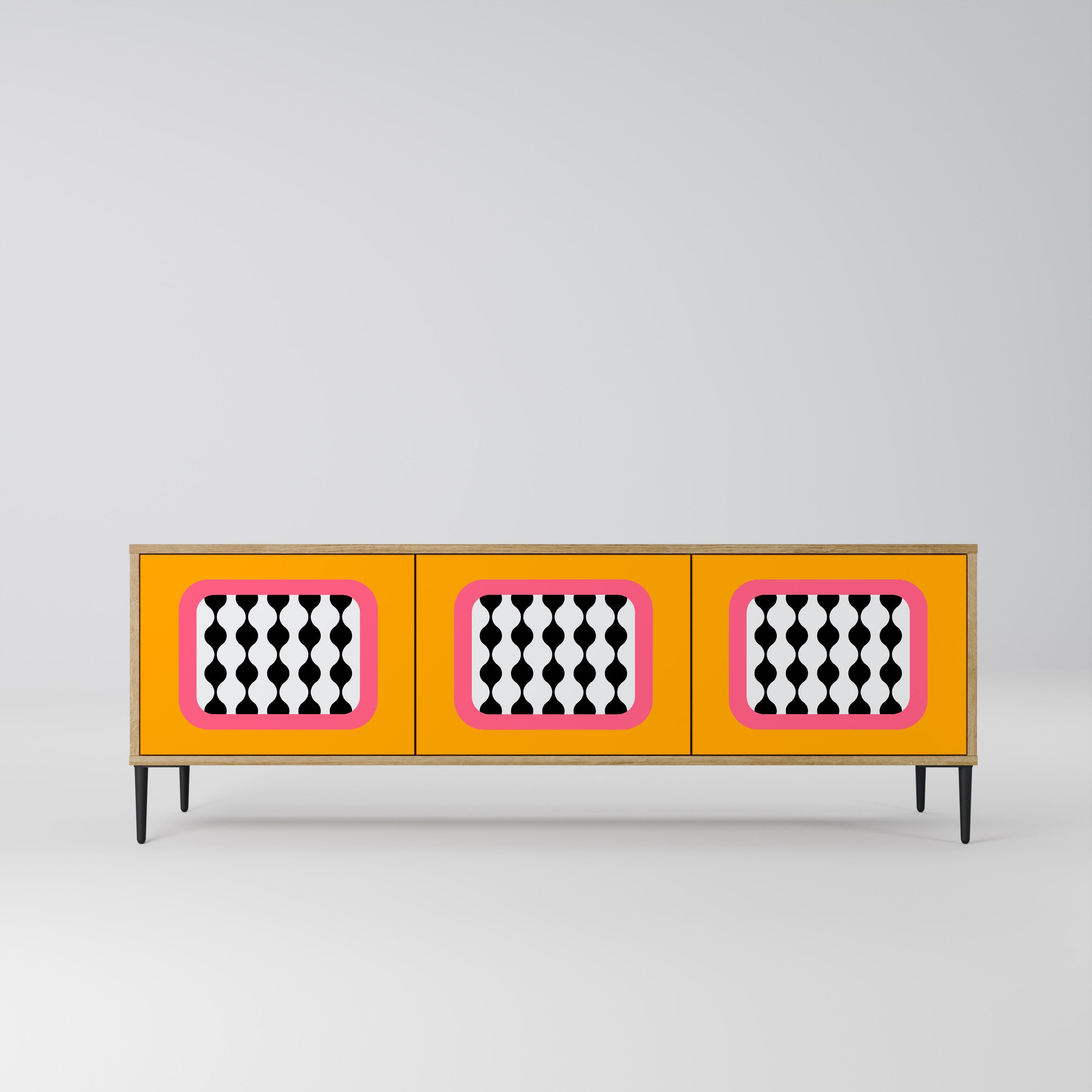 TEARS IN HEAVEN Móvel de TV com 3 Portas em Efeito Carvalho