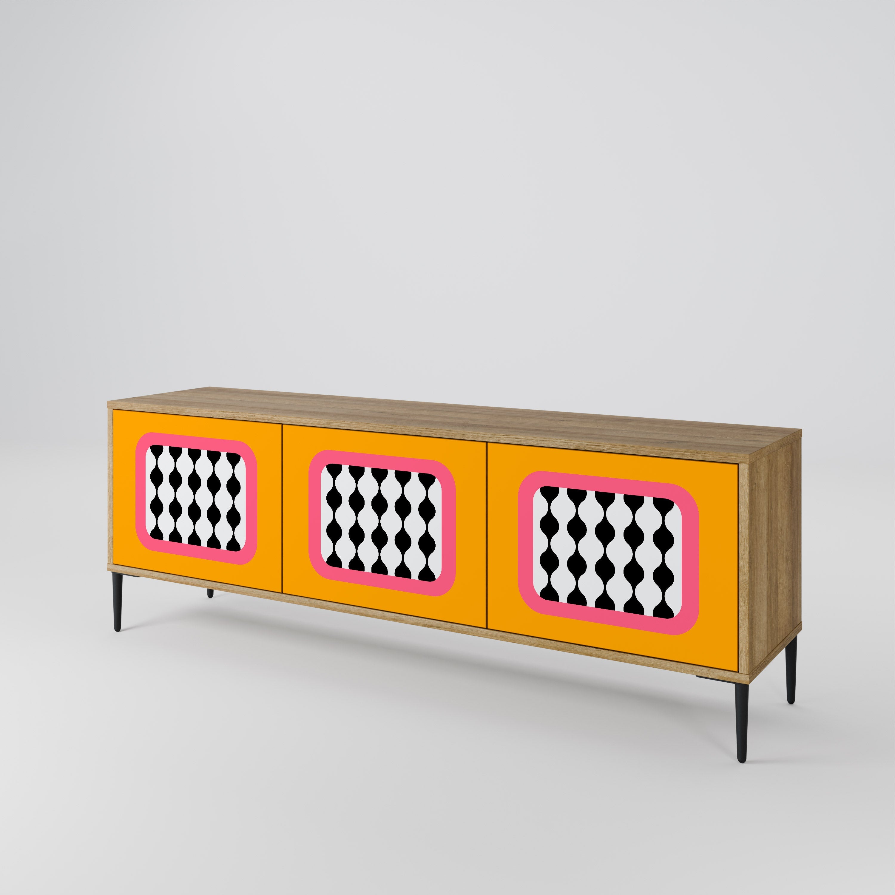 TEARS IN HEAVEN Móvel de TV com 3 Portas em Efeito Carvalho