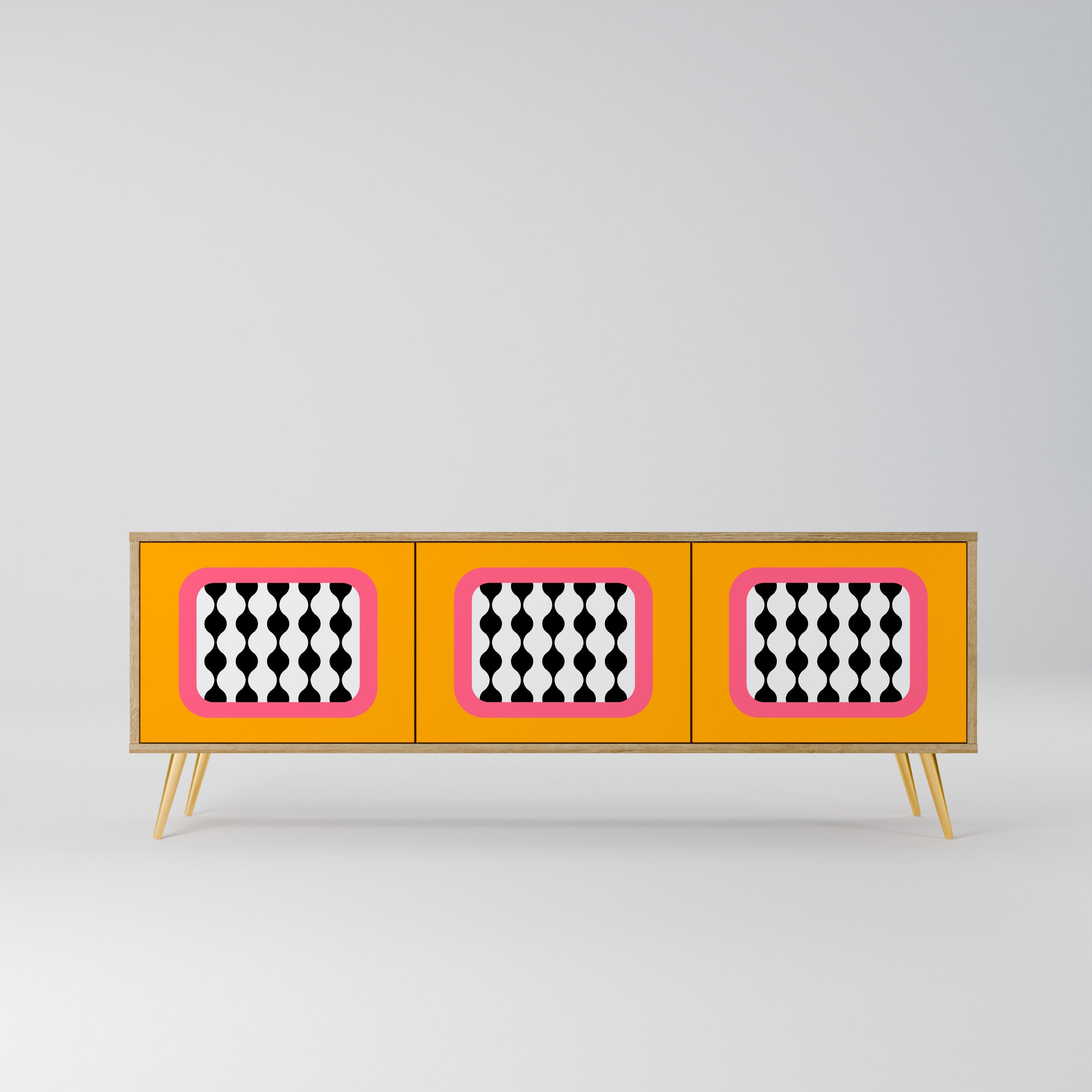 TEARS IN HEAVEN Móvel de TV com 3 Portas em Efeito Carvalho