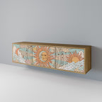 MYSTICAL STRUCTURE Móvel de TV com 3 Portas em Efeito Carvalho